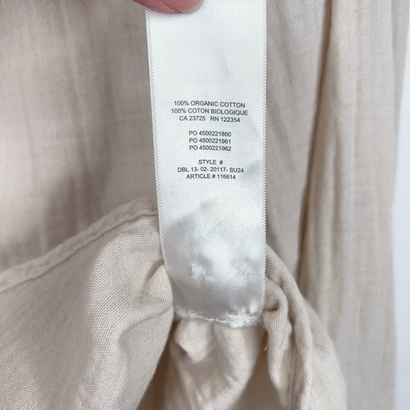 Aritizia Little Moon Organic Cotton Gauze Sail Shirt Cream Button Up Relaxed XS - Picture 8 of 13